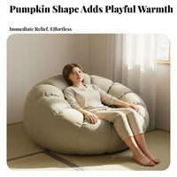 Pumpkin Shaped Lounger Soft and Comfortable Relaxation Sofa High-Resilience Soft Tatami Chair for Adults, Students, Bedroom, Dorm Room