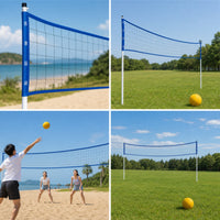 Volleyball Net Full Kit Adjustable Height Portable Volleyball Net System Quick-Collapse for Families, Beach