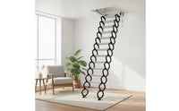 Retractable Loft Staircase Overhead-Mounted Folding Attic Ladder with Attic Entry panelSaving Pull down Attic Steps for Homeowners, Mezzanine