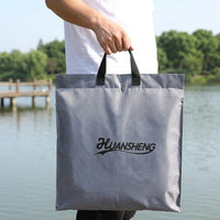 Foldable Fishing Bag Carryall, Water Resistant Light Grey Oxford Cloth Fishing Gear, Tackle Bag for Riverbank Carp Fishermen