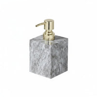 Refillable Marble Texture Dispenser Bottle Decorative Resin Soap Dispenser Shatter Resistant Resin Pump Bottle Easy to Clean for Hotel, Guesthouse
