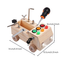 Natural Wood Finish Educational Busy Toy Lighted Dome Elements Wooden Busy Toy Tool Parts Sensory Activity Board Tabletop Design for Children