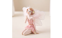 Kneeling Fairy Figurine Decorative Fairy Figurine with Butterfly Appendages Detailed Ornaments for Entryway