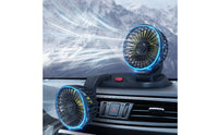 twoHead Car Fan Sturdy Dual Head Car Fan Wired Slim for Road Trippers, Trucks