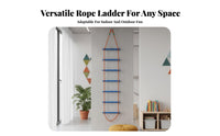Anti-Slip Rungs Kids Climbing Ladder Easy to Grip Colorful Hanging Ladder Long-Lasting Outdoor Play Equipment Portable for Toddlers, Parents, Adults, Kindergarten, Playroom, Backyard, Adventure Gym