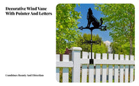 Wrought Iron Wolf Weathervane Weather Resistant Howling Wolf Weathervane Cut Design for Nature Enthusiasts, Yard, Lawn