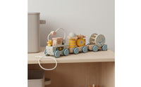 Early Learning Beech Block Train Stacking Play Large Wooden Train Blocks Polished Edges Eco-Friendly for Babies, Toddlers, Young Children, Preschool, Nursery