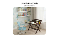 Space-Saving Adjustable Children's Desk Rounded Safety Corners Portable Student Desk Sturdy Construction Collapsible Bamboo Table Installation-without Cost for Children, Students, Small Areas, Dorm Room