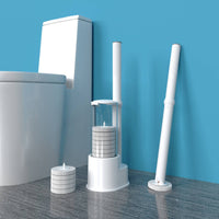 Disposable Toilet Brush Set Compact Toilet Cleaning System with Refills Cleaner Easy to Use Convenient for Bathroom, Home