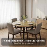 Space-Saving Round Folding Dining Table Easy Storage Foldable Round Table Sturdy Construction Household Furniture Folds in Seconds for Restaurant Owners, Event Planners, Parties, Party, Living Room, Outdoor