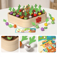 Carrot Memory Game Developmental Wooden Memory Matching Game Recognition Games for Preschoolers, Playroom, Homeschool