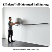 Space-Saving Wall Mounted Exercise Ball Rack Easy Installation Exercise Ball Wall Mount Heavy-Duty Anti-Rust for Garage