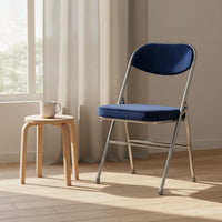 Foldable Design Upholstered Folding Chair Space-Saving Corduroy Accent Chair Multi-Purpose Household Furniture for Dining Room, Home Office, Balcony