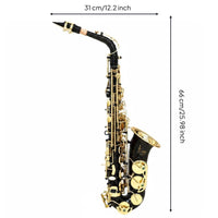 Easy to Play Black Alto Saxophone Shell Keys Eb Alto Sax Complete Accessory Set for Practice