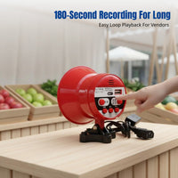 Outdoor Handheld Megaphone, Rechargeable Loudspeaker, High Volume, PA Amplifier for Stall Sales