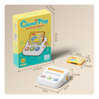 Smart Cards Card-Based Learning Toy Compact White Card Reader Toy Rounded Educational Device Light Bar for Early Education, Desk Play