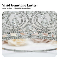 Baroque Crystal Crown Luxury Design Full Circle Pageant Crown Bridal Crystal Tiara Sparkling Wedding Tiara for Weddings, Prom