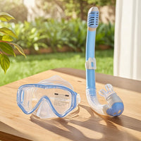 Anti-Fog Snorkeling Gear with Splash Guard Adjustable Snorkel Mask with Nose Cover Flexible Snorkeling Mask with Snorkel Tube Clear-Vision for Beginners