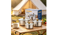 Stainless Steel Cookware Set Easy Cleaning Stainless Steel Pot Set Polished Stockpot with Lid for Students, Home Kitchen