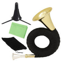 Brass Instrument Gold Colored French Brass Instrument Includes Stand Musical Equipment for Orchestra, Band, Practice