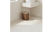 Trash Can with Lid Space-Saving Pedal Trash Can Garbage Bin Compact Wastebasket Minimalist for Families, Living Room, Bathroom
