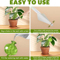 4 Pieces Self-Watering Globe with Stopper Translucent Glass Watering Globe Indoor for Vacationers, Busy Professionals, Potted Plants, Office