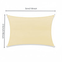 Four-Corner Shade Sail Reinforced Corners Oxford Material Shade Sail Curved Panel Light Beige for Courtyard, Carport