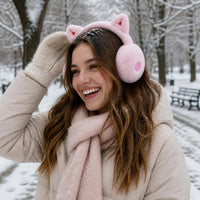 Women's Plush Cat Paw Earmuffs, Warm Windproof Ear Covers for Winter