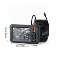 8mm Endoscope Camera with Hard Cable Waterproof Industrial Endoscope with Screen Portable Snake Scope Compact for Mechanics, Plumbers