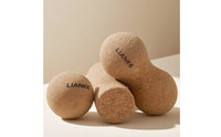 3 Pieces Cork Massage Set Textured Cork Double-Ended Roller Double-Ended Roller for Athletes, Yogis, Muscle Recovery, Home Gym, Mindful Stretching
