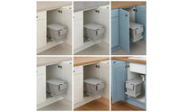 Space-Saving Under-Sink Cabinet Trash Bin Concealed Pull-out Trash Can with Single Container Easy Access Cabinet Waste Bin with Lid Organized