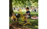 Sit-in Digger Toy Yellow Metal Frame Manual Digger Toy Hand Grip Controls for Children