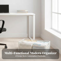 Movable with casters under-table Storage unit Large Capacity book storage container Space-Saving Rolling container adaptable for Students, Home Office Users, homeowners, Study Room, Bedroom, Playroom