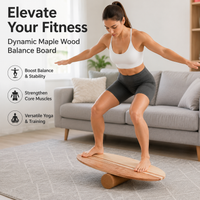 Birch Balance Board 76cm, Egg Shape Wooden Wobble Board with Cork Roller, for Adults Fitness & Central Strength Training