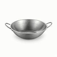 Hot Pot Vessel with Handles Flat Base Stainless Steel Pot Three Ply Cookware for Tabletop Dining