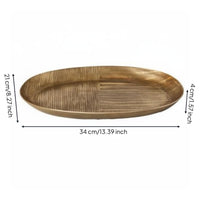 Oval Decorative Tray Multifunctional Decorative Aluminum Tray Handcrafted Home Decor for Tabletop