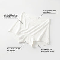 Women's Boxers Underwear Anti Chafing Shorts with 95% Modal Material, Breathable Leg Coverage for Active Wear and Dresses