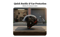All Season Retro Half Helmet Lightweight Aperture Face Motorcycle Helmet Shock Resistant Safety Headwear Quick Release Buckle for Men, Women, Cruiser Riders, Street Riding, City Commuting
