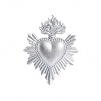 Resin Sacred Heart Wall Decoration Metallic-Looking Finish Sacred Heart Wall Plaque Raised Detailing for Catholics, Home Altar