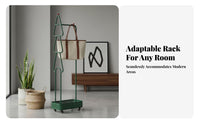 Movable Complimentarystanding Coat Tree Space-Saving Tree-Shaped Clothes Rack Sturdy Construction Garment Stand Light Luxury Aesthetic for Apartment Dwellers, Homeowners, Bedroom, Living Room, Entryway, Hallway