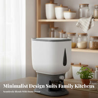 Moisture-Proof 10kg Rice Storage Bin Large Capacity Press-Button Grain Dispenser Airtight Seal