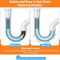 Drain Cleaning Bladder Set of 3 for Clearing Clogs in Main Drains and Sewer Pipes
