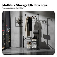 Foldable Design complimentarystanding Clothes Space-Saving A-Frame Clothing Holder Multi-Purpose Storage Garment Rack Easy Assembly for Homeowners, Apartment Dwellers, Bedroom, Entryway, Laundry Room, Walk-in Closet