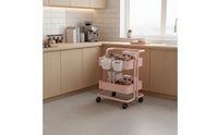 360° Swivel Wheels Rolling Utility Cart Space Saving Multi-Tier Storage Trolley High Load Capacity Wheeled Organizer Cart Heavy Duty for Crafters, Students, Kitchen, Office, Bathroom, Laundry Room