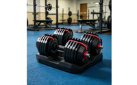 Quick-Adjust Adjustable Dumbbell Set with Storage Base 1-Second Adjustable Dumbbell Pair One-Hand Dumbbells with Base Non-Slip for Fitness Enthusiasts, Home Gym, Strength Training
