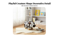 Creature Shape Cow-Shaped Ottoman doubleUse Seat and Decoration Shoe-Changing Bench Multi-Functional Footstool Soft Upholstery for Adults, Home Decorators, Parents, Living Room, Entryway, Bedroom, Playroom