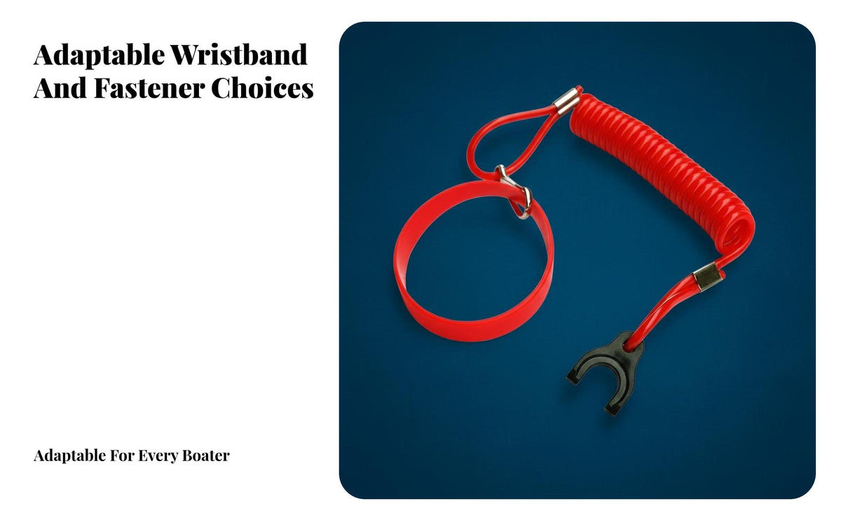 Emergency Stop Function Coiled Kill Switch Key Lanyard Easy to Attach Universal Coiled Lanyard Set Hard-Wearing Engine Cutdown Tether High Visibility for Personal Watercraft Riders, Boat Operators, Engineboat Drivers, Outboard Engine Operation, Boating