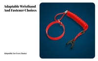 Emergency Stop Function Coiled Kill Switch Key Lanyard Easy to Attach Universal Coiled Lanyard Set Hard-Wearing Engine Cutdown Tether High Visibility for Personal Watercraft Riders, Boat Operators, Engineboat Drivers, Outboard Engine Operation, Boating