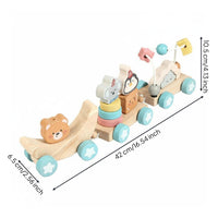 Wooden Animal Train Educational Animal Train Toy Early Learning Child-Centered Activity Center for Young Children, Home