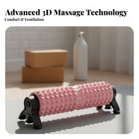 Anti-Slip Design Spiky Massage Roller with Base High Load Capacity Foam Roller with Stand Stretching Accessory for Athletes, Home Gym